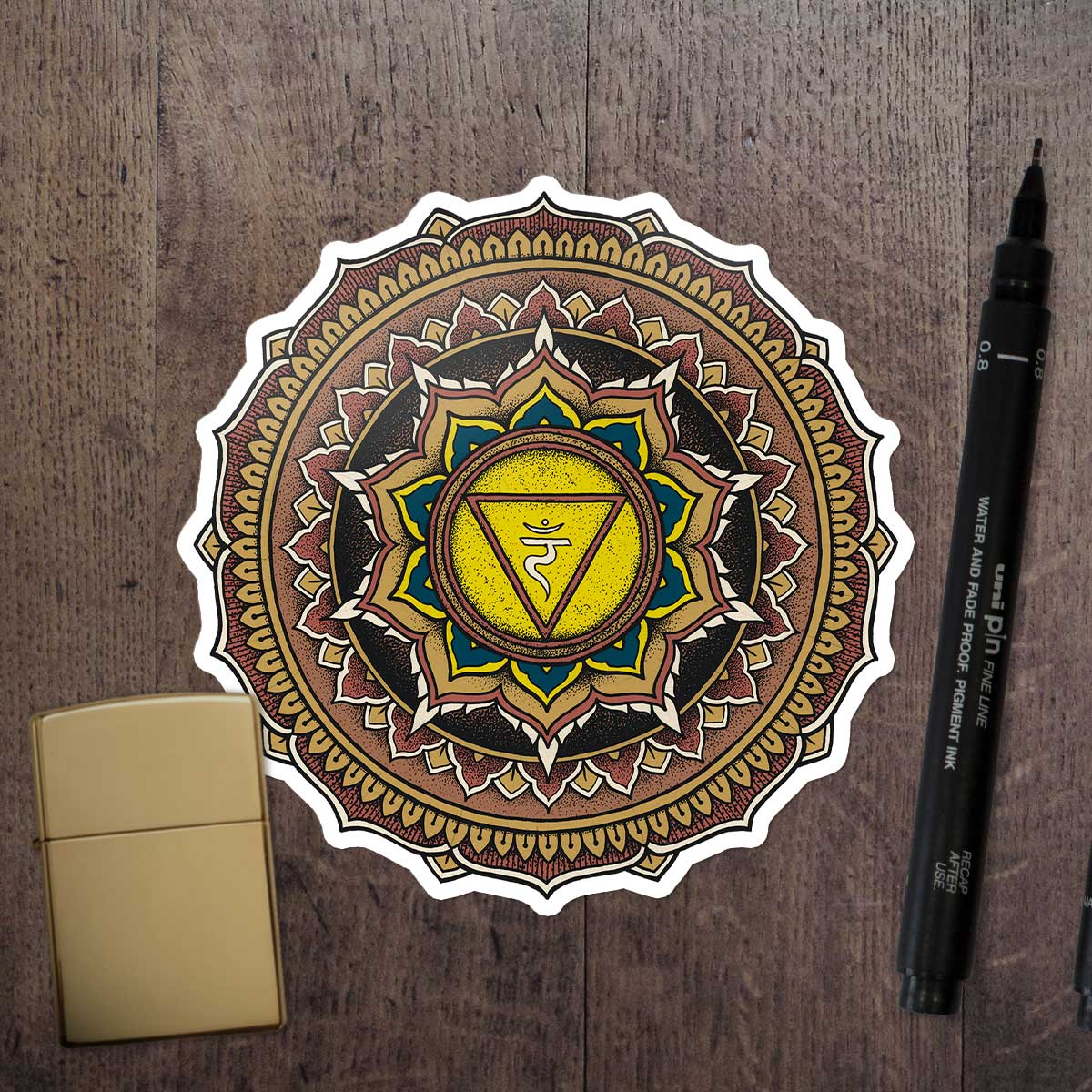 Solar Plexus Chakra Mandala Sticker