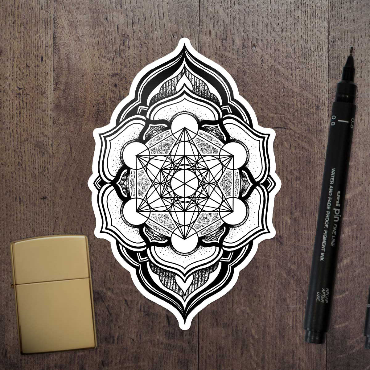 Metatron's Cube Mandala Sticker